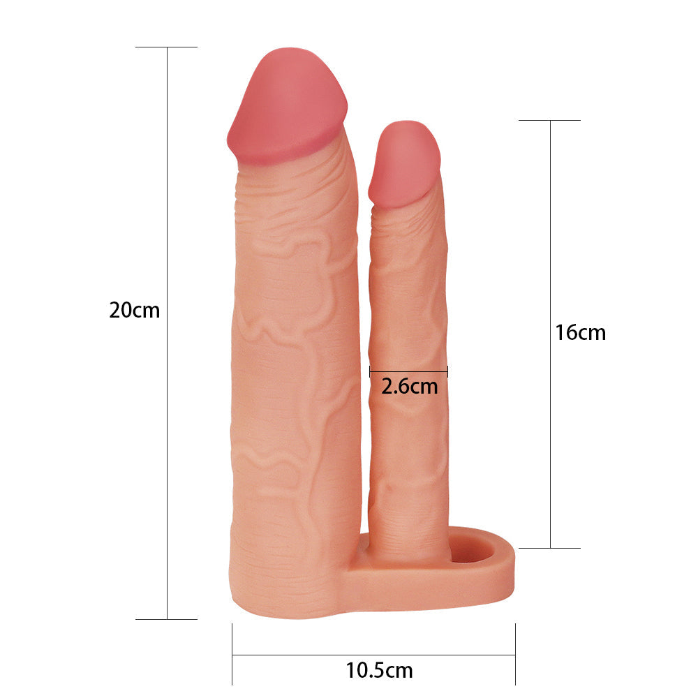 Penis extender with dildo and testicle clamp Pleasure X-tender