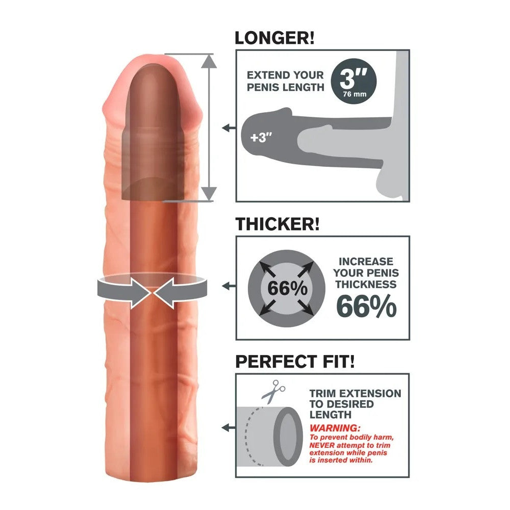 Penis thickener and extender made of cyber skin Mega 3 Extension body