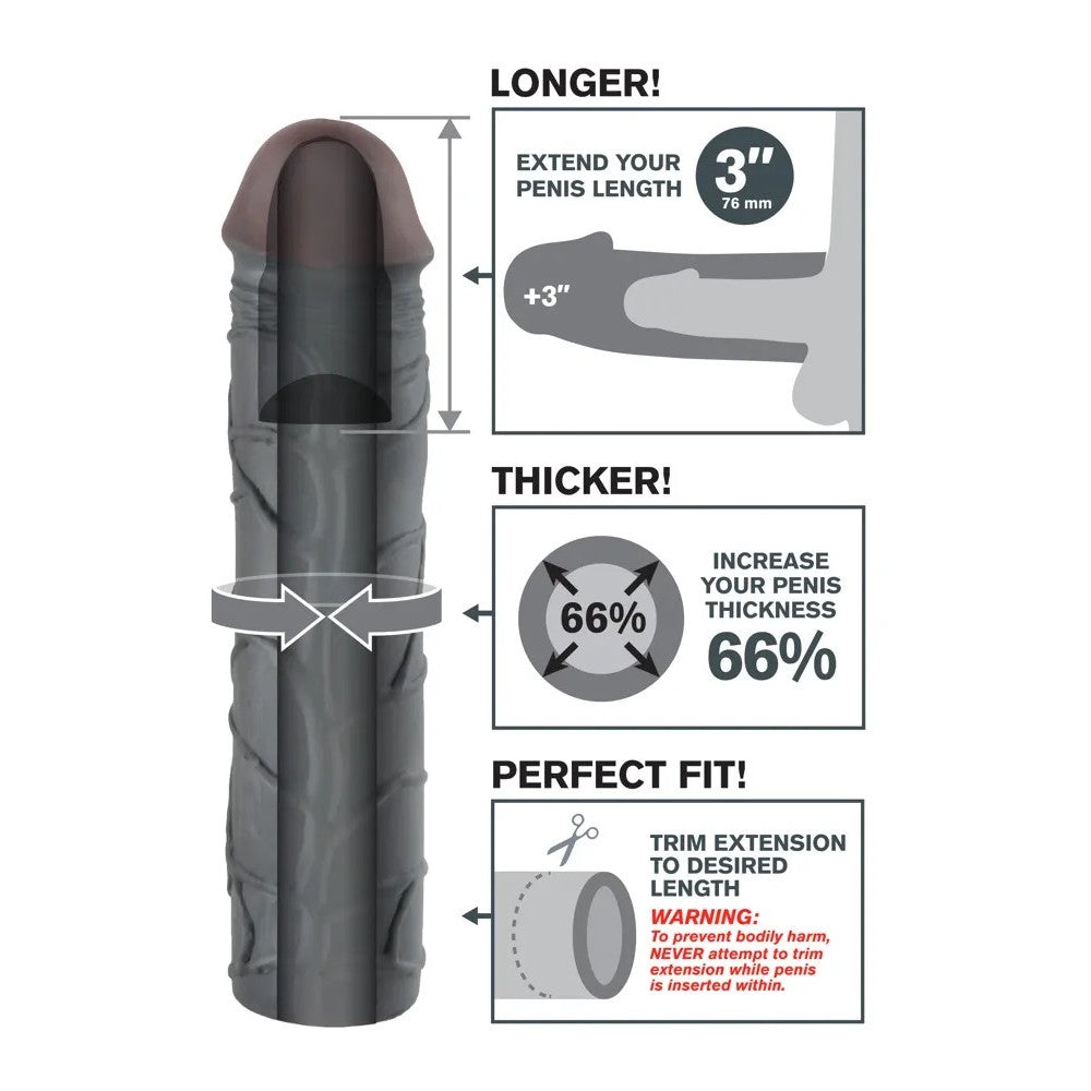 Penis thickener cyber skin Mega 3 Extension black