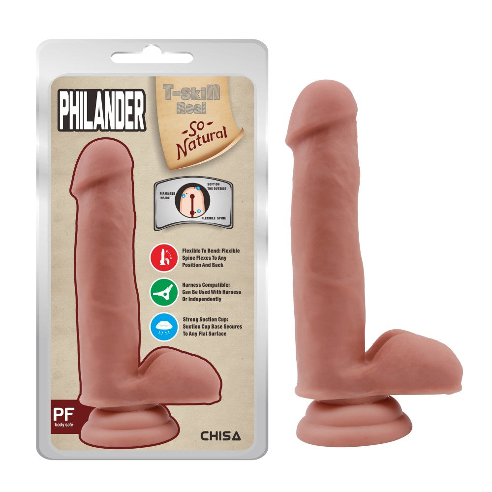 Philander Flexible Realistic Double Layer Cyber Leather Dildo