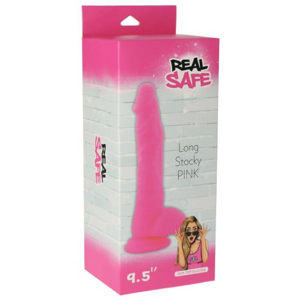 Pink Flexible Silicone Vacuum Base Dildo