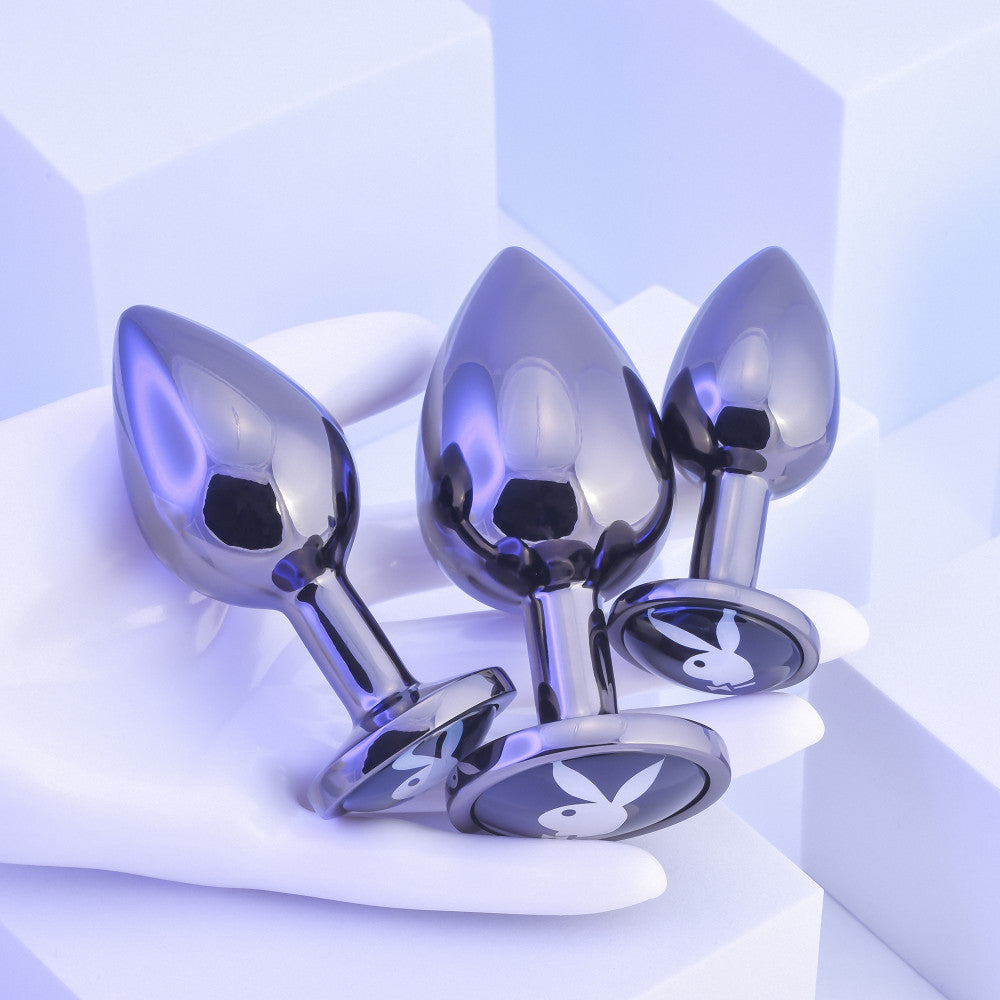 Playboy Pleasure 3 Ways Metal Butt Plug Set of 3 Pieces