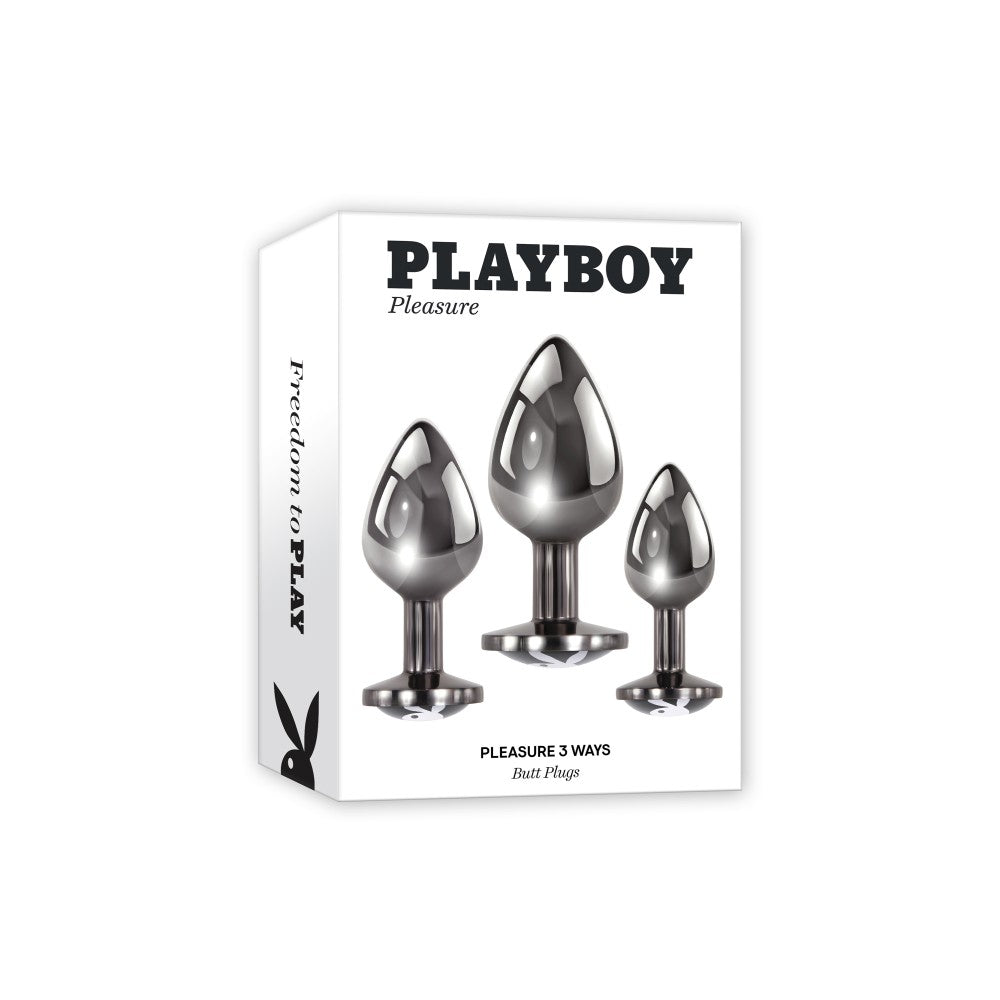 Playboy Pleasure 3 Ways Metal Butt Plug Set of 3 Pieces