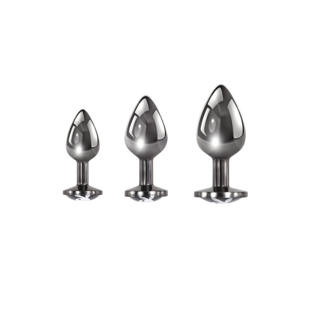 Playboy Pleasure 3 Ways Metal Butt Plug Set of 3 Pieces