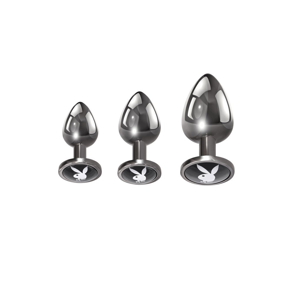 Playboy Pleasure 3 Ways Metal Butt Plug Set of 3 Pieces