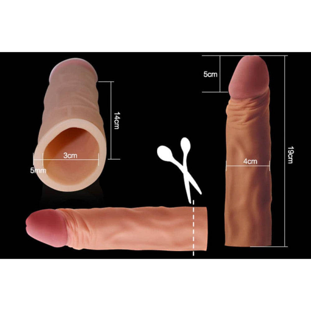 Pleasure X-tender Cyber Leather Penis Extender 2in