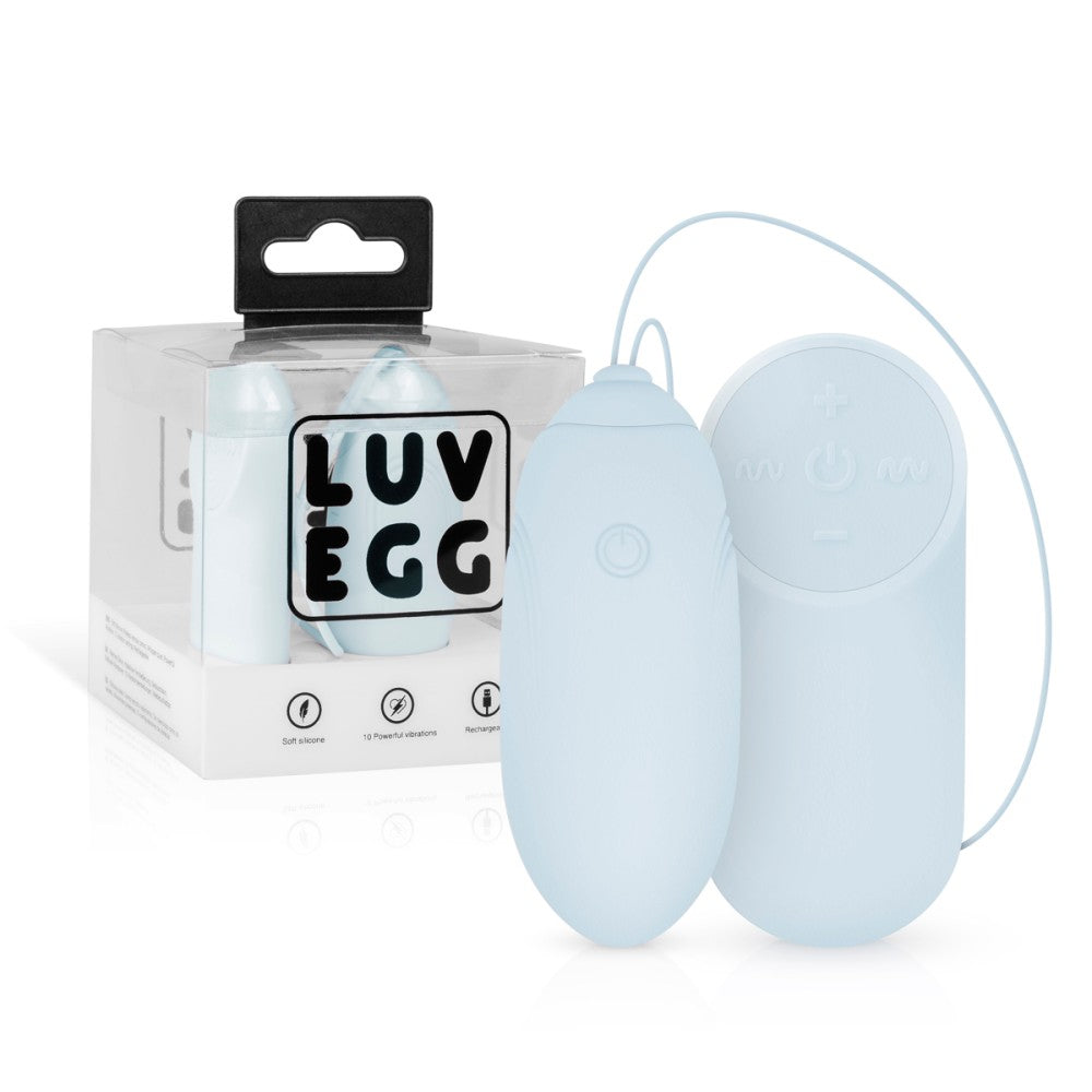 Powerful Wireless Rechargeable Silicone Luv Egg Blue