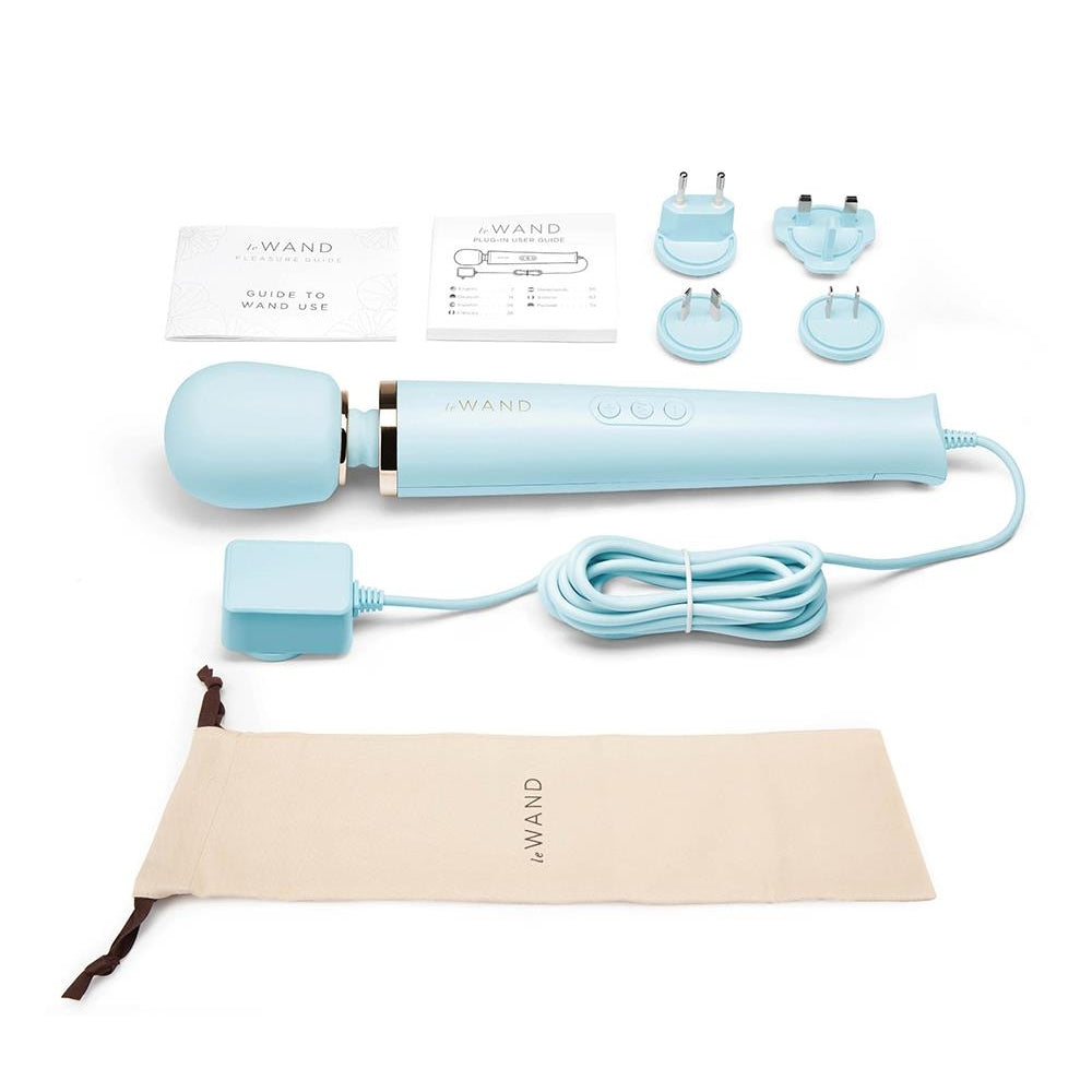 Powerful massager Le Wand Plug In for contact blue