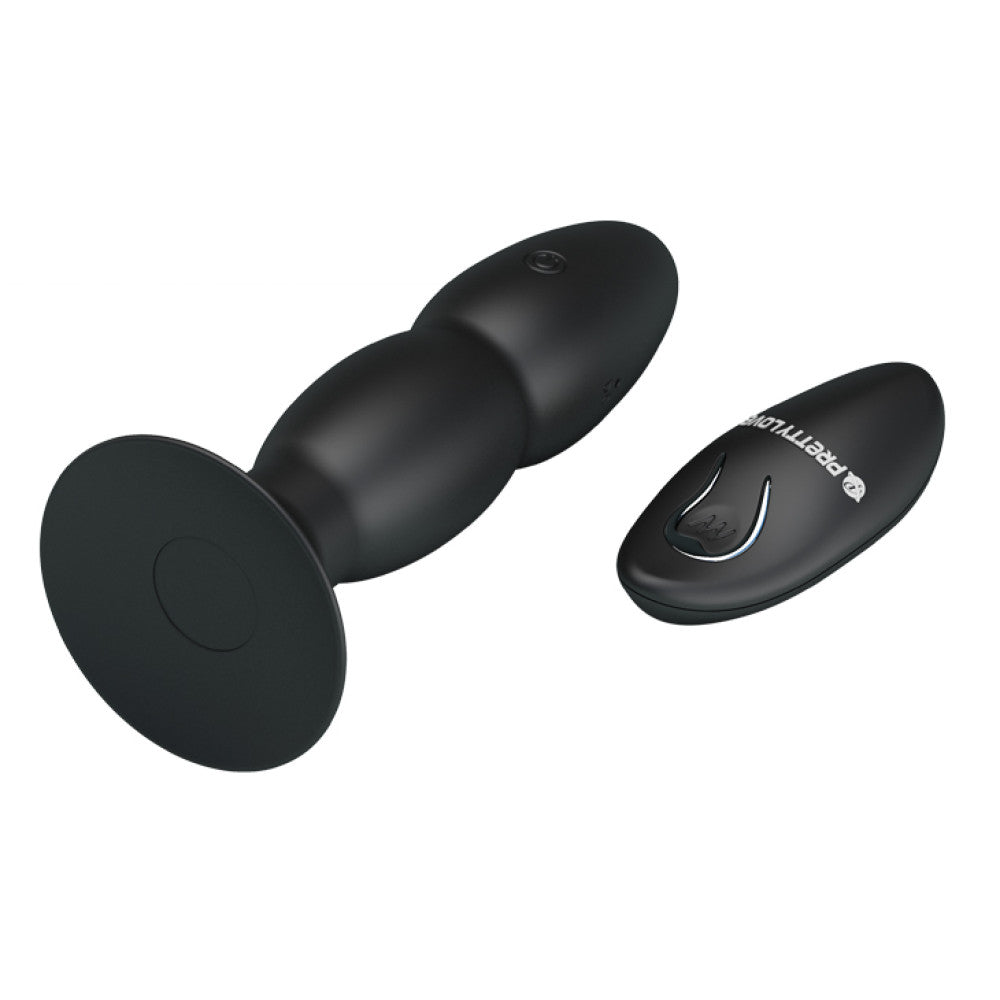 Powerful rechargeable anal butt plug with rotating beads Pretty Love