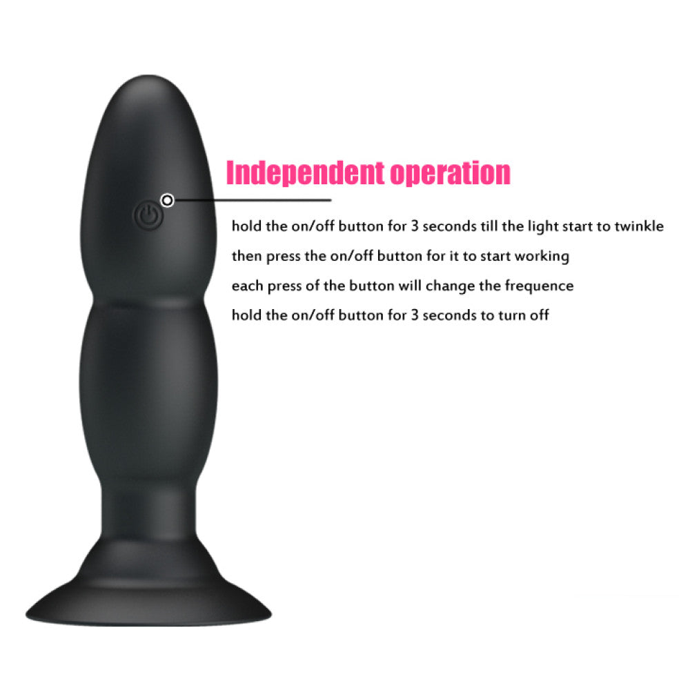 Powerful rechargeable anal butt plug with rotating beads Pretty Love