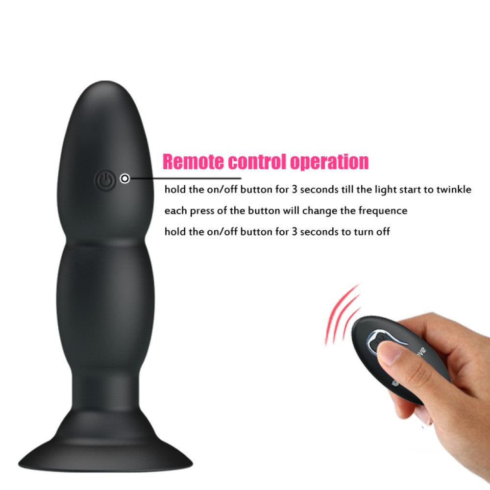 Powerful rechargeable anal butt plug with rotating beads Pretty Love