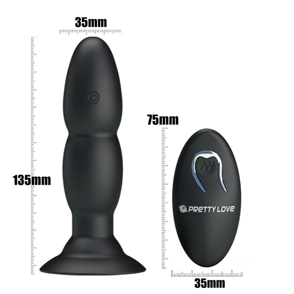 Powerful rechargeable anal butt plug with rotating beads Pretty Love