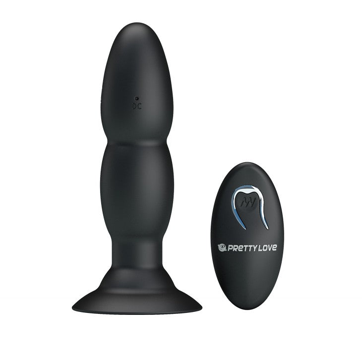 Powerful rechargeable anal butt plug with rotating beads Pretty Love