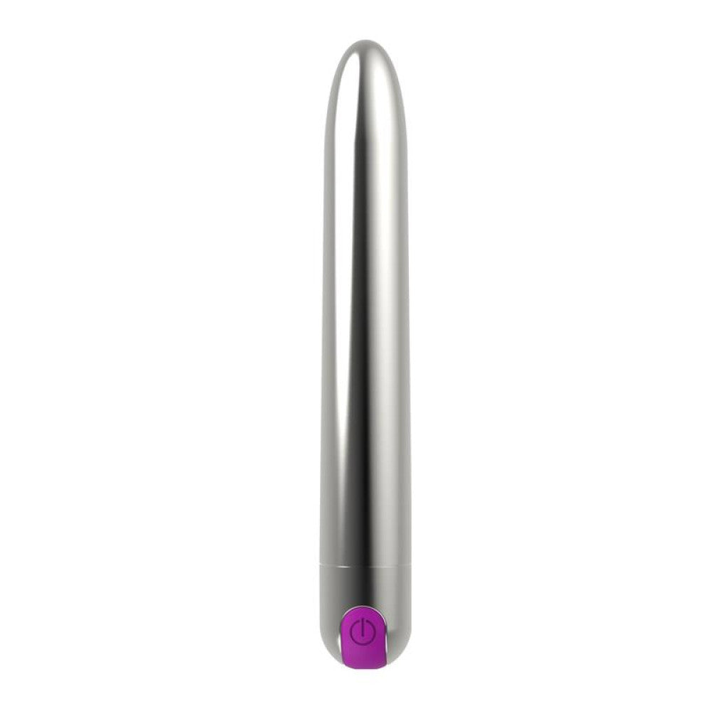 Powerful rechargeable classic vibrator Renee silver