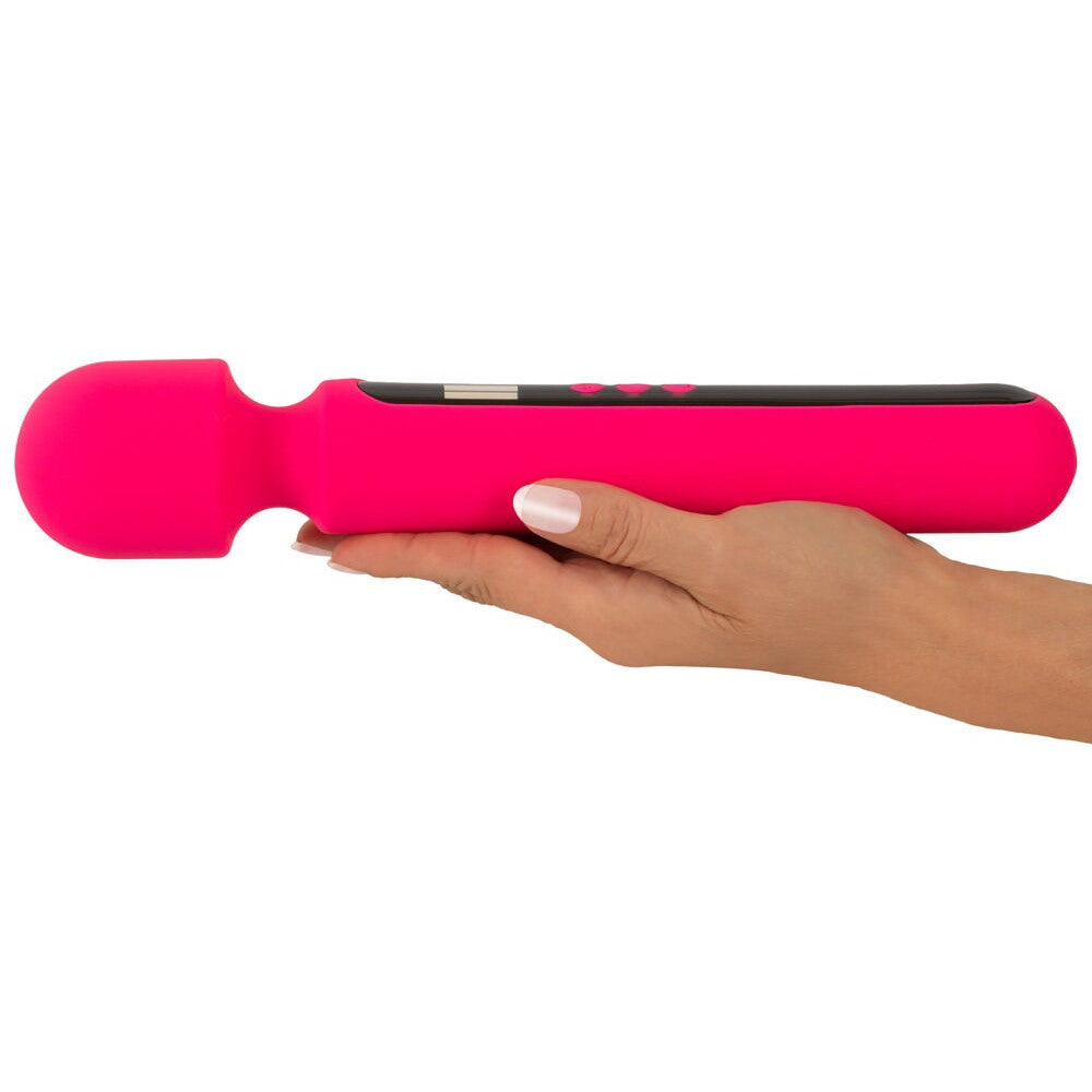 Powerful rechargeable massager with Pink Sunset display