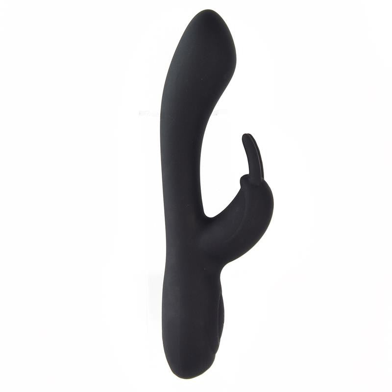 Powerful rechargeable rabbit vibrator made of silicone Noir