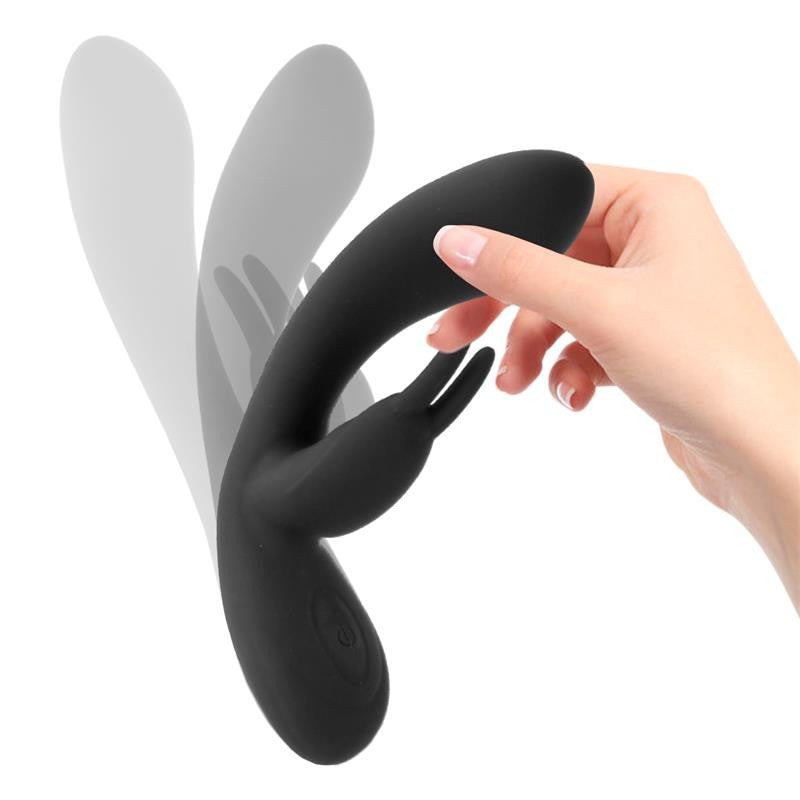 Powerful rechargeable rabbit vibrator made of silicone Noir