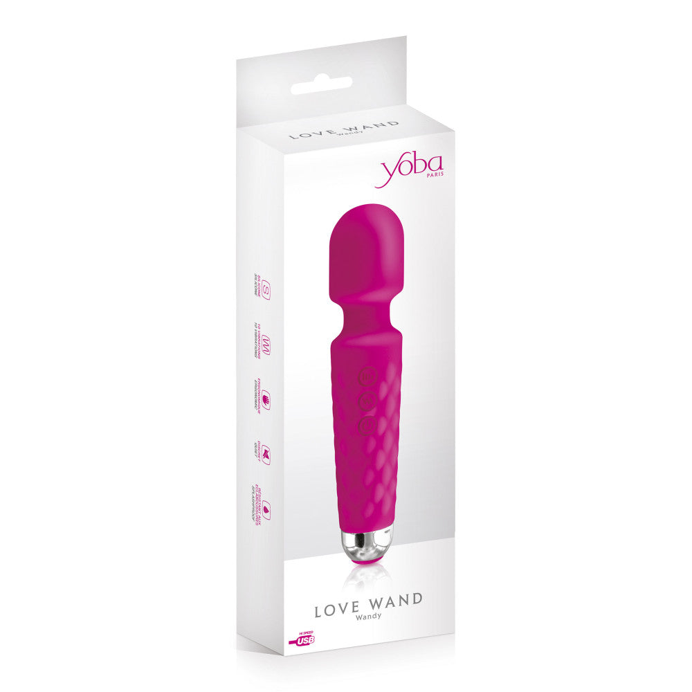 Powerful rechargeable silicone massager Yoba Wandy pink