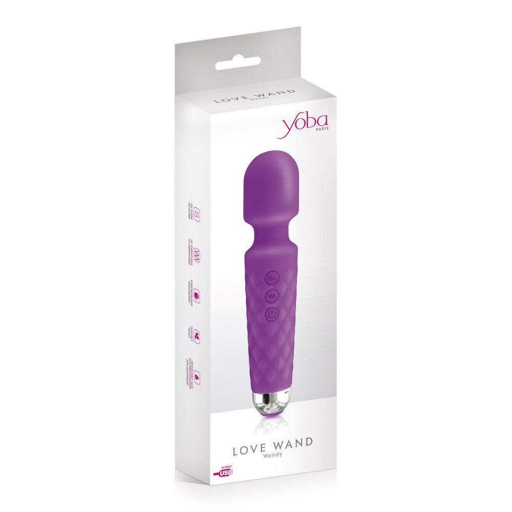 Powerful rechargeable silicone massager Yoba Wandy purple