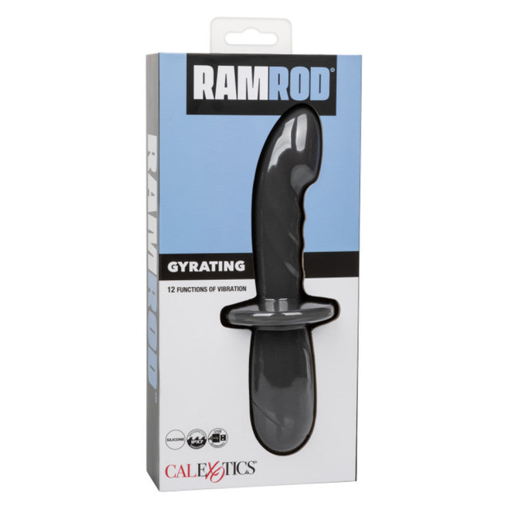 Powerful rechargeable silicone vibrator with relief Ramrod Gyrating grey