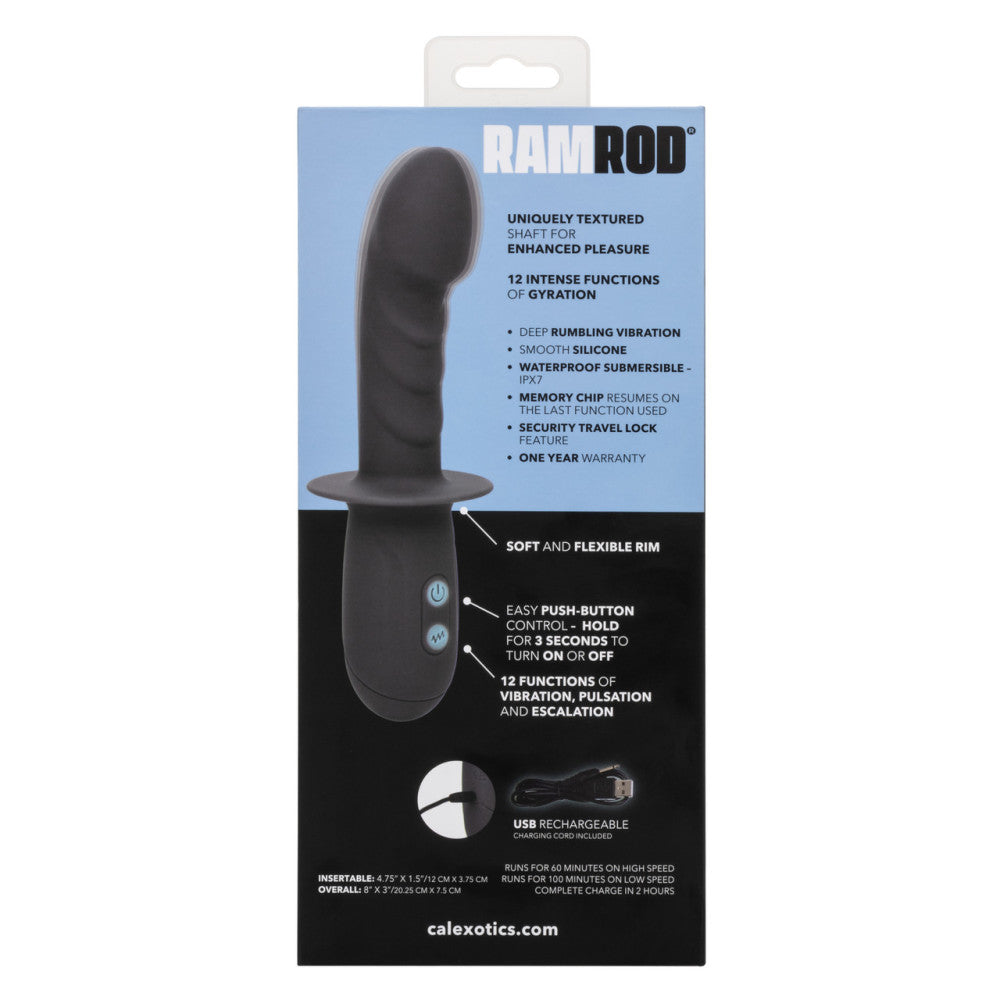 Powerful rechargeable silicone vibrator with relief Ramrod Gyrating grey