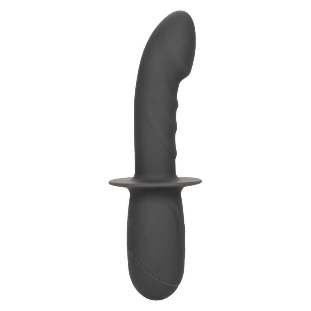 Powerful rechargeable silicone vibrator with relief Ramrod Gyrating grey