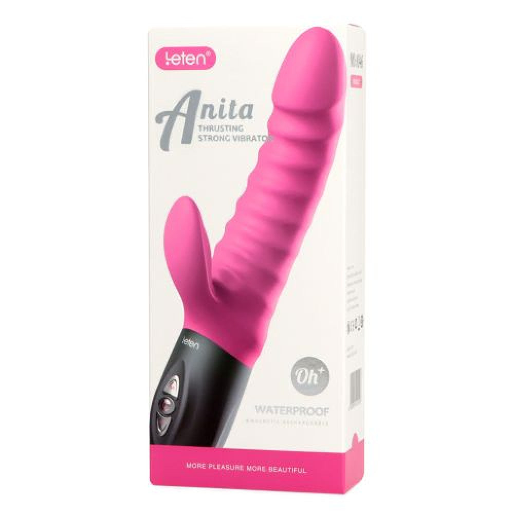 Powerful silicone rabbit vibrator with back and forth movement Anita