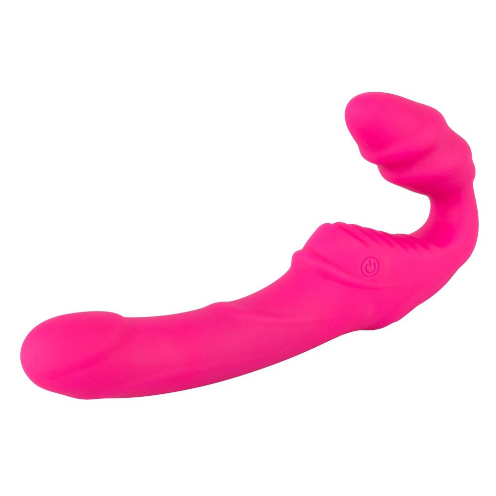 Powerful strapless strap-on rechargeable vibrating dildo Double Teaser pink