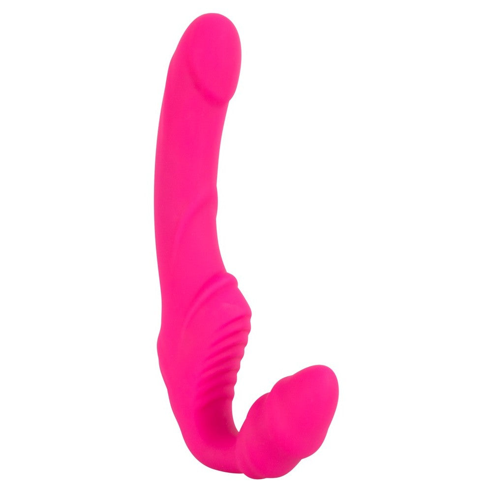 Powerful strapless strap-on rechargeable vibrating dildo Double Teaser pink