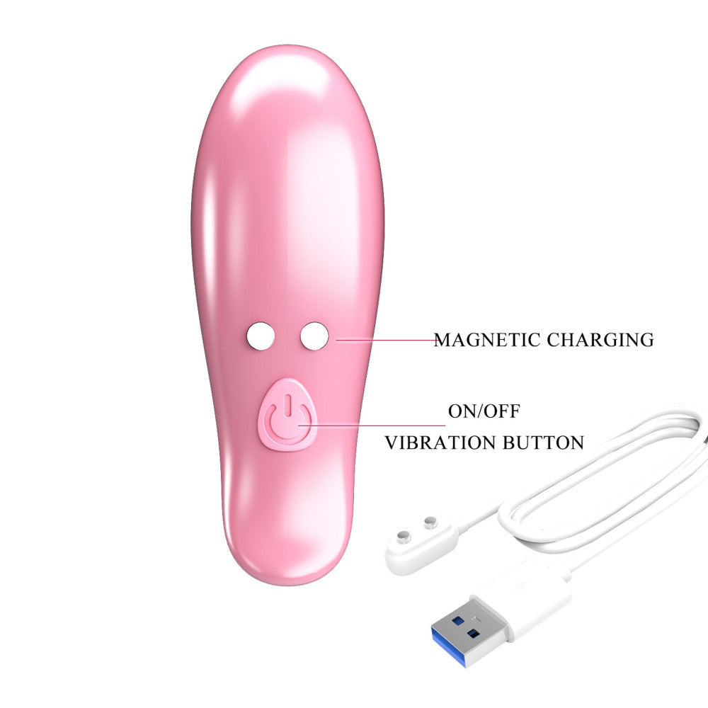 Pretty Love Leaf Rechargeable Vibrating Nipple Clips Pink