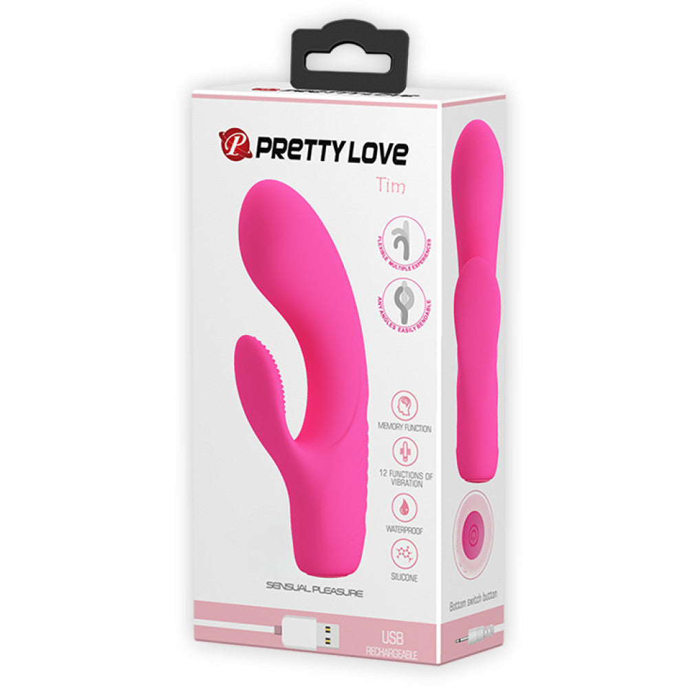 Pretty Love Tim Flexible Rechargeable Rabbit Vibrator Silicone