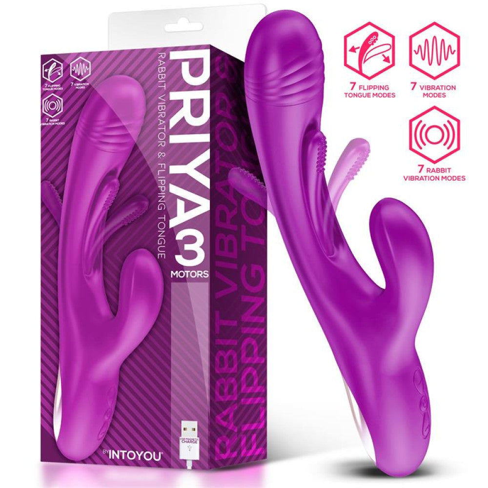 Priya Purple Silicone Rechargeable Rabbit Vibrator