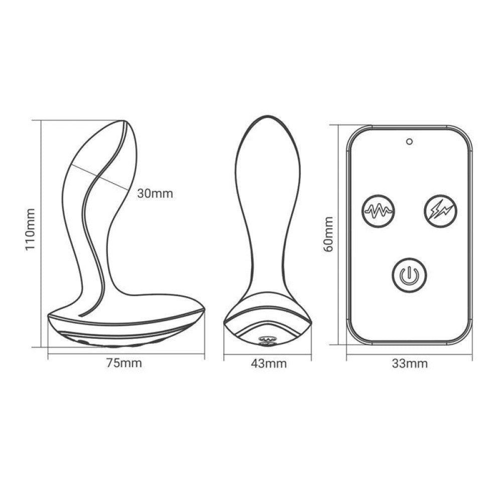 Prostate vibrator with electrostimulation and remote HerRules