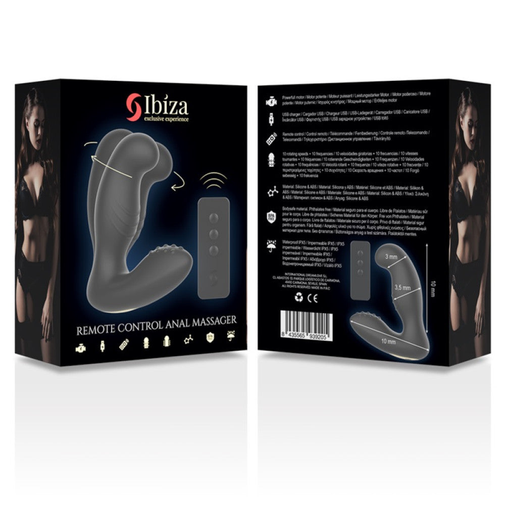 Prostate vibrator with rotation and Ibiza remote