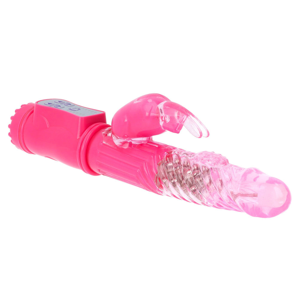 Rabbit Vibrator with Rotating End and Pearls GC Pink
