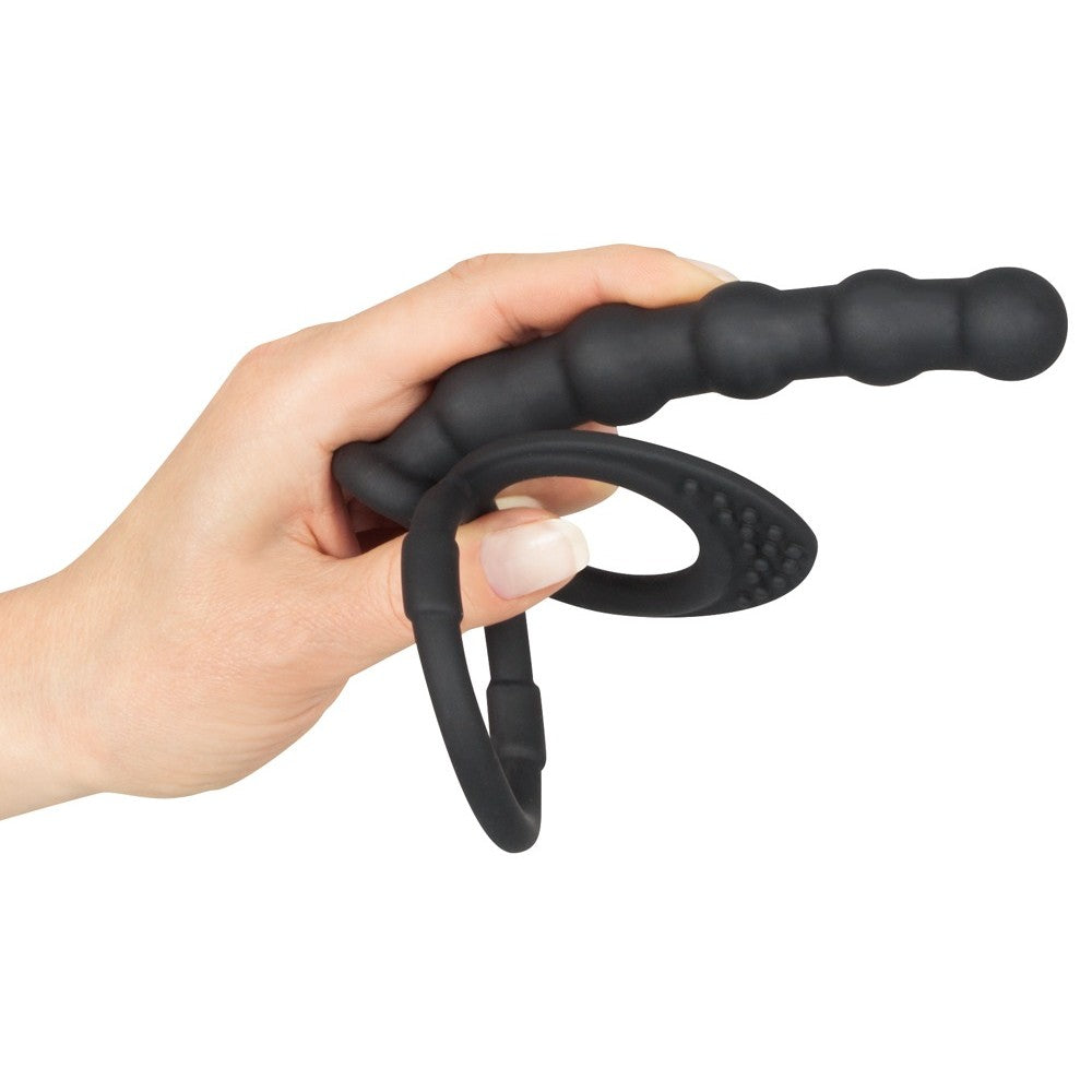 Ralica Penis ring with anal stimulator Black Velvets Cock