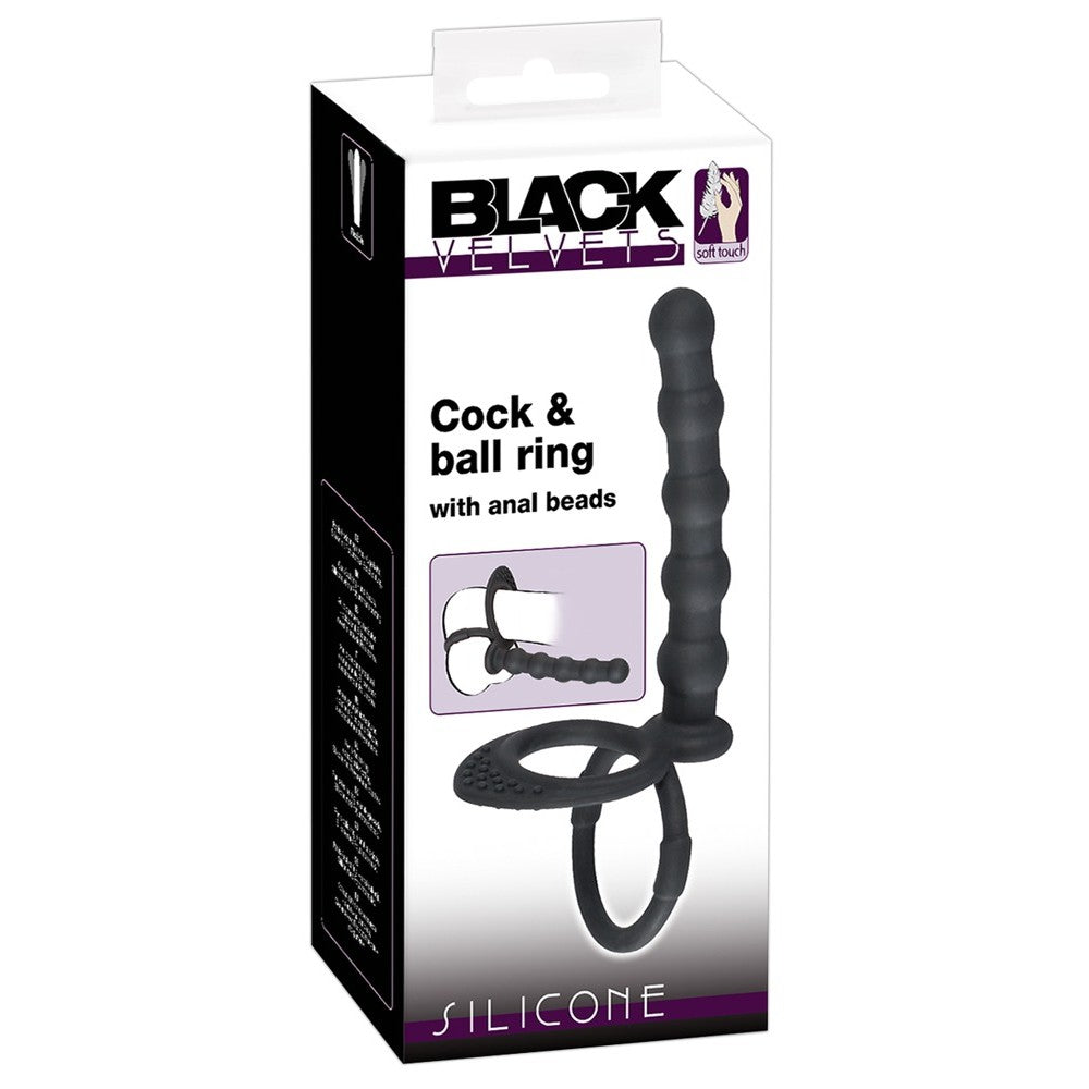 Ralica Penis ring with anal stimulator Black Velvets Cock