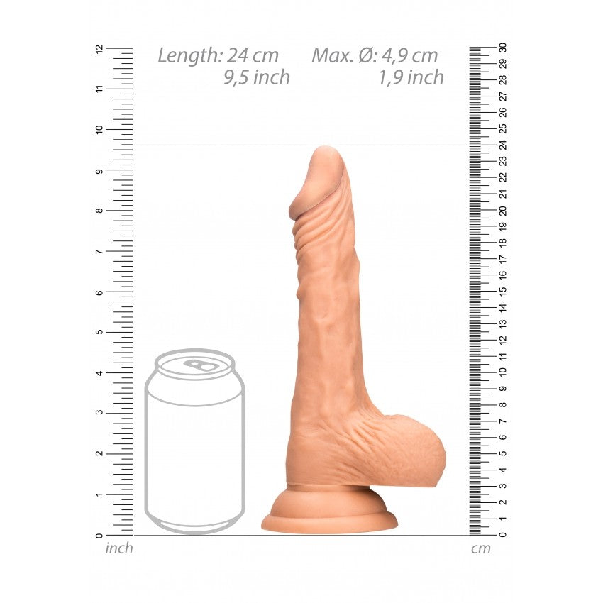 Real Rock 9" Cyber Skin Testicle Realistic Dildo