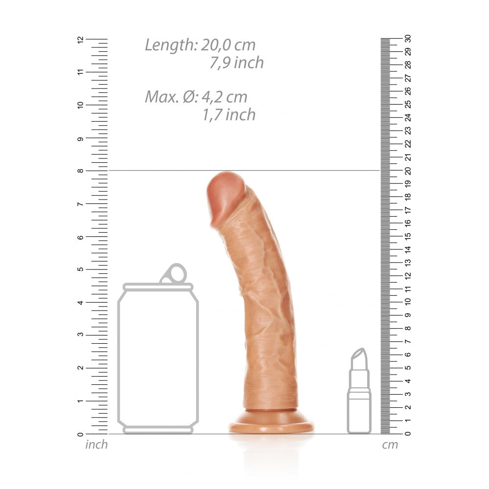 Real Rock Curved 7" Mocha Realistic Dildo