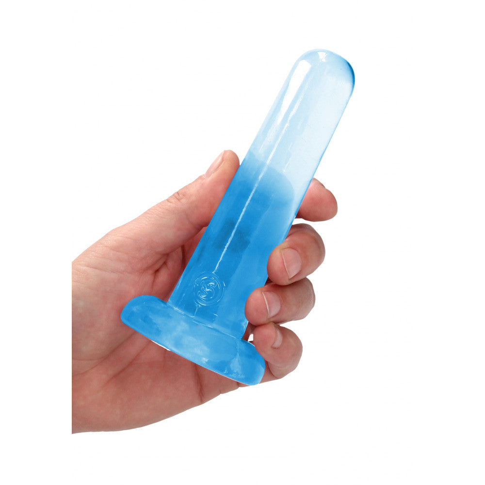 Real Rock Flexible Jelly Dildo 5" Blue