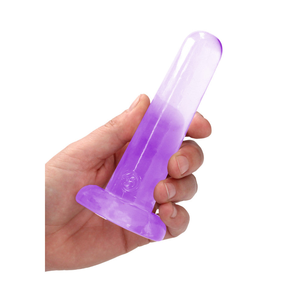 Real Rock Flexible Jelly Dildo 5" Purple