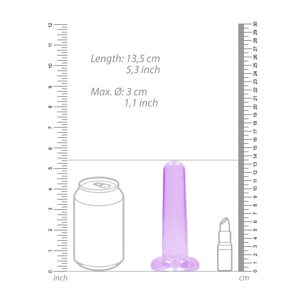 Real Rock Flexible Jelly Dildo 5" Purple