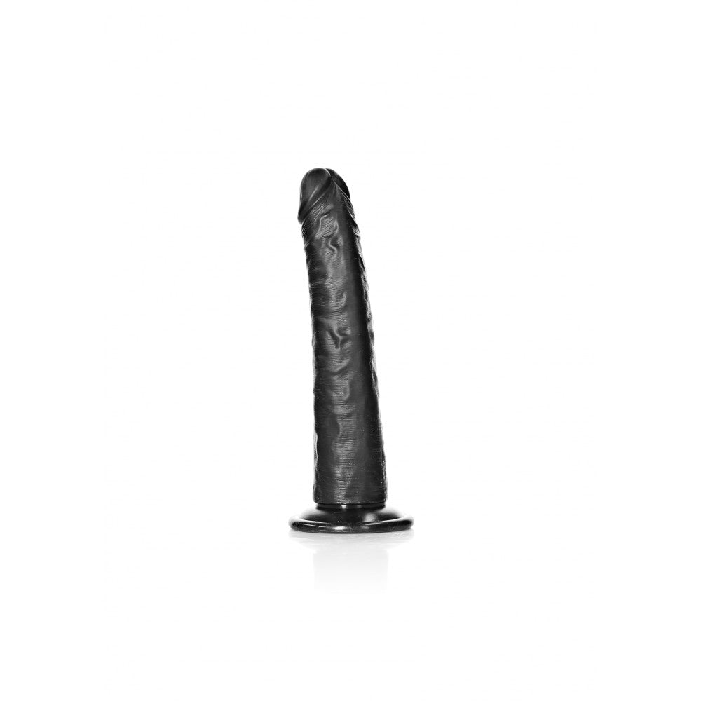 Real Rock Slim 8" Black Realistic Dildo