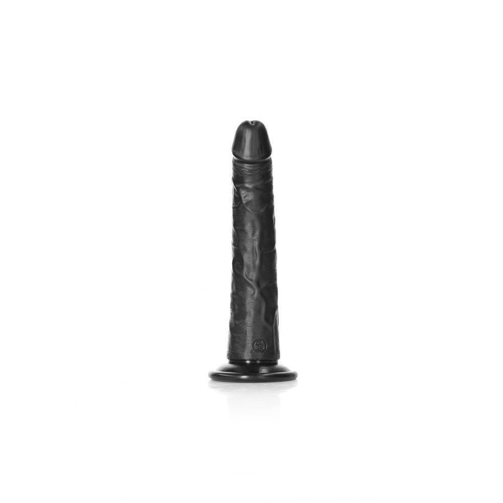 Real Rock Slim 8" Black Realistic Dildo