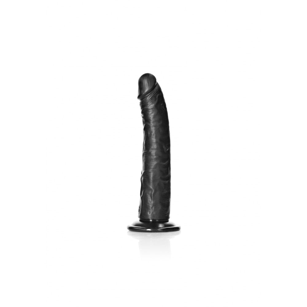 Real Rock Slim 8" Black Realistic Dildo