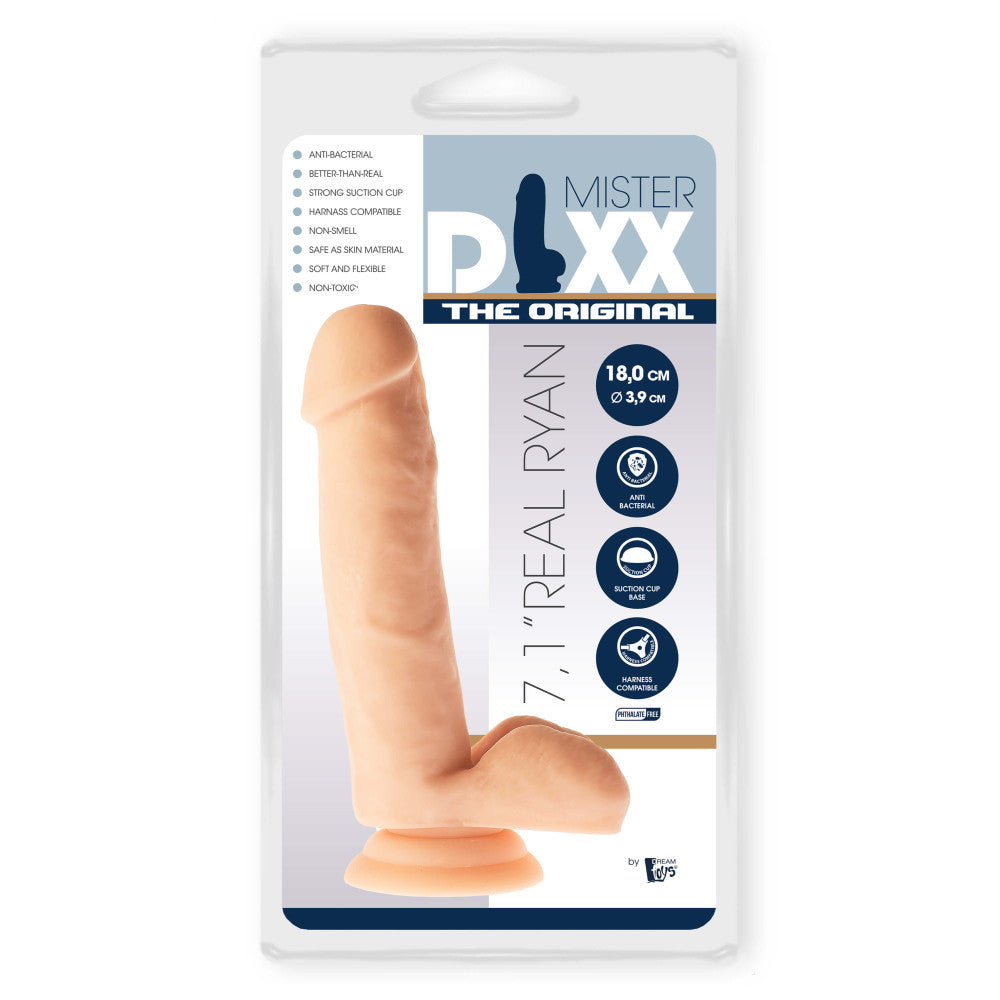 Real Ryan Realistic Dildo with Testicles & Vacuum Base