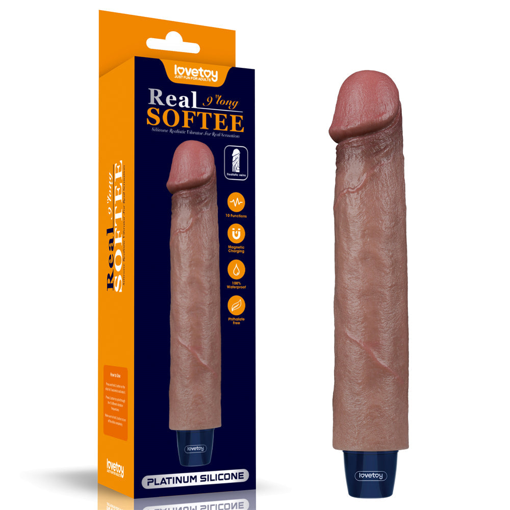 Real Softee 9'' Silicone Rechargeable Vibrator