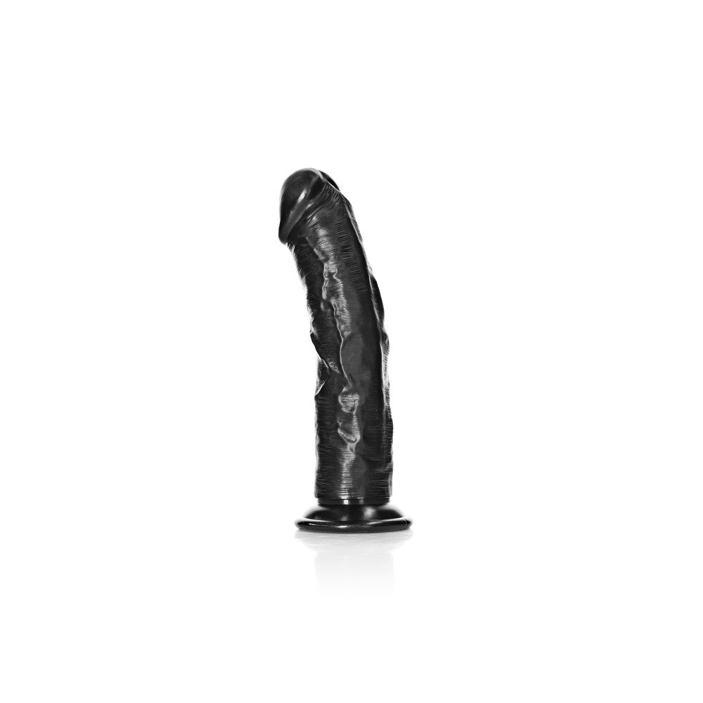 Realistic Dildo Real Rock Curved 7" Black