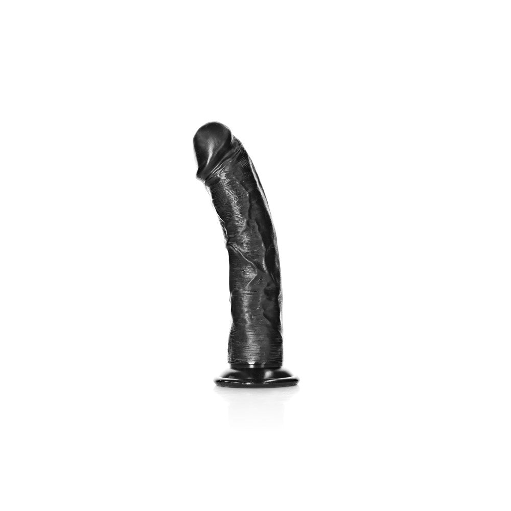 Realistic Dildo Real Rock Curved 7" Black