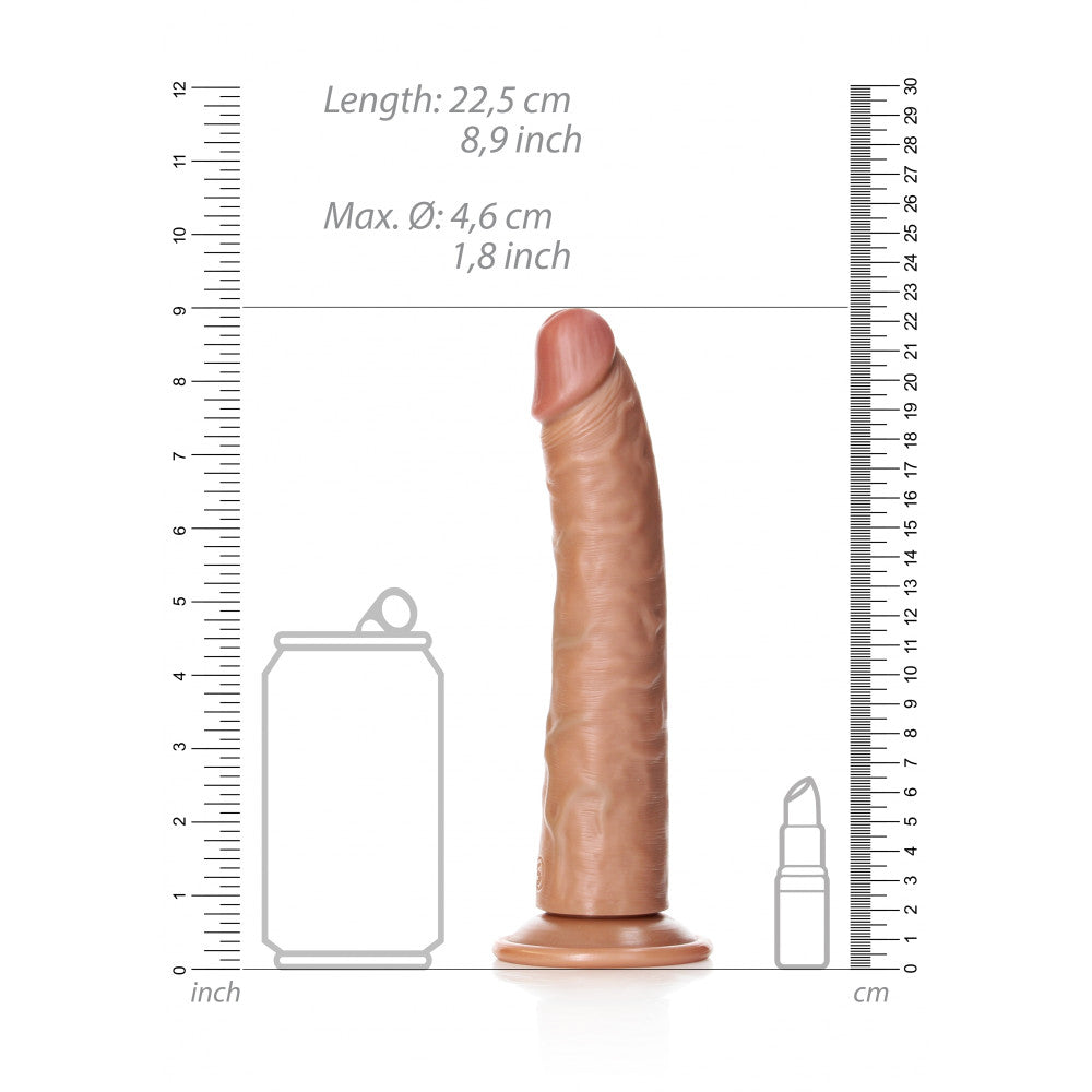 Realistic Dildo Real Rock Slim 8" mocha